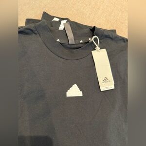 NWT Adidas Men's Black T-Shirt with White Stripes size M (suitable for an L too)